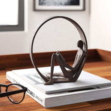 Masniaia Hand-Made Encircled Iron Reader Figurine